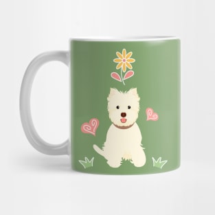 Happy West Highland White Terrier and Flower Mug